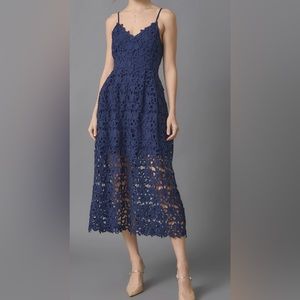 ASTR the label navy lace midi dress. Size large